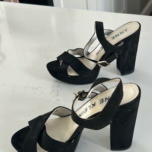 Anne Klein Black Suede Heels